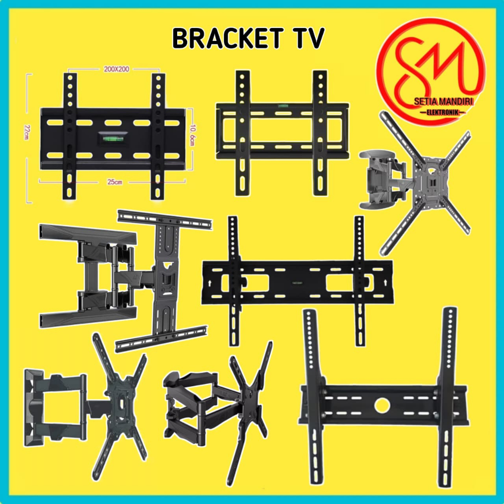 BRACKET UNIVERSAL FIXED TILT UKURAN 24 32 40 43 50 55 INCH
