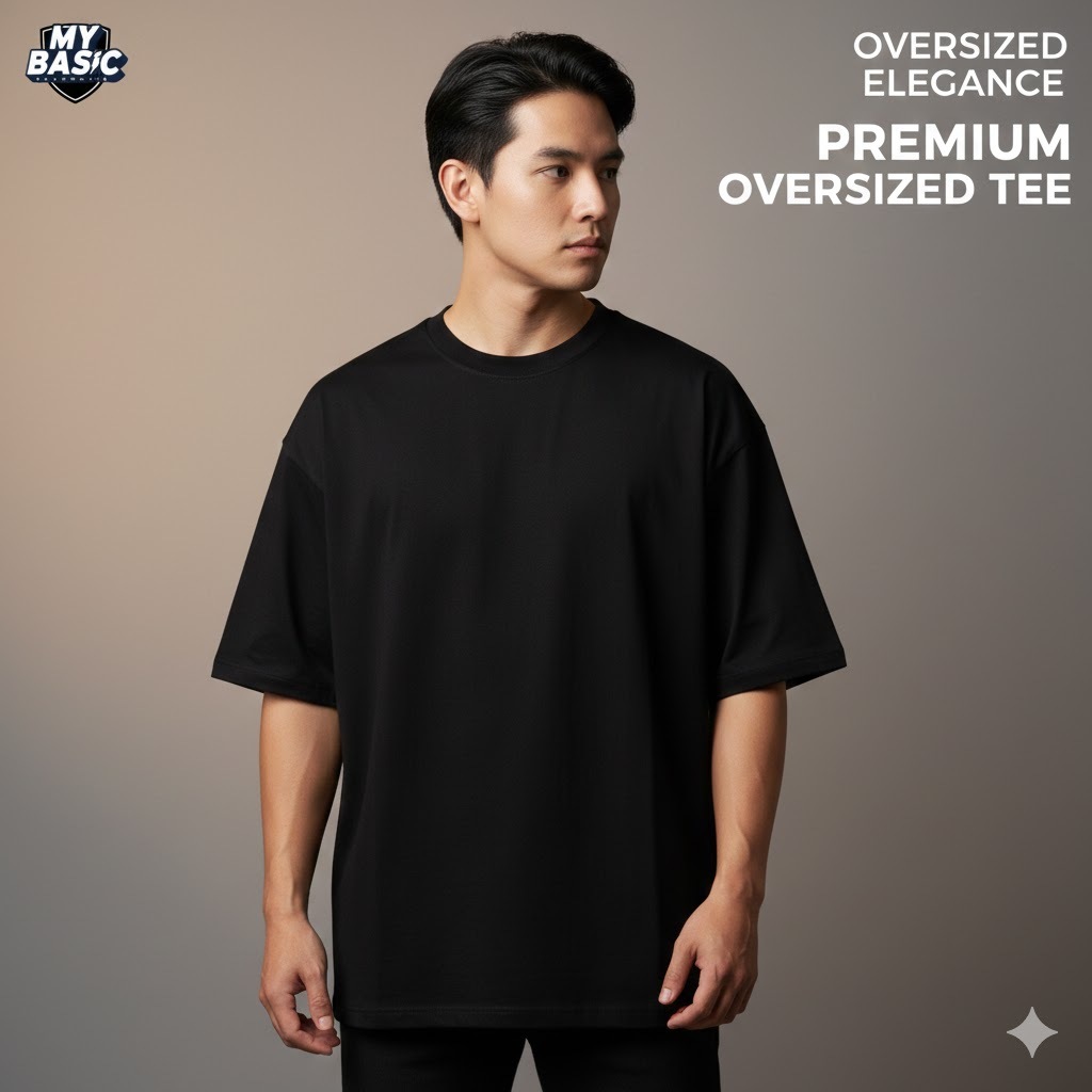 Kaos Oversize Pria Baju Polos Cowok Cotton Combed Premium 175Gsm Adem Serap Keringat