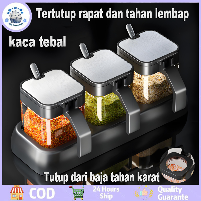 Kotak bumbu, toples bumbu, wadah garam, untuk dapur rumah tangga, tempat garam dan bumbu, kotak peny
