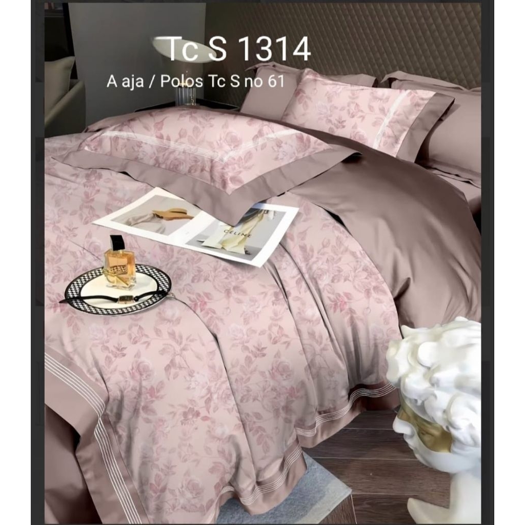 Sprei Set Sutra Organik 60's King Koil Tencel Jacquard 9018 uk 100x200 sd 200x200