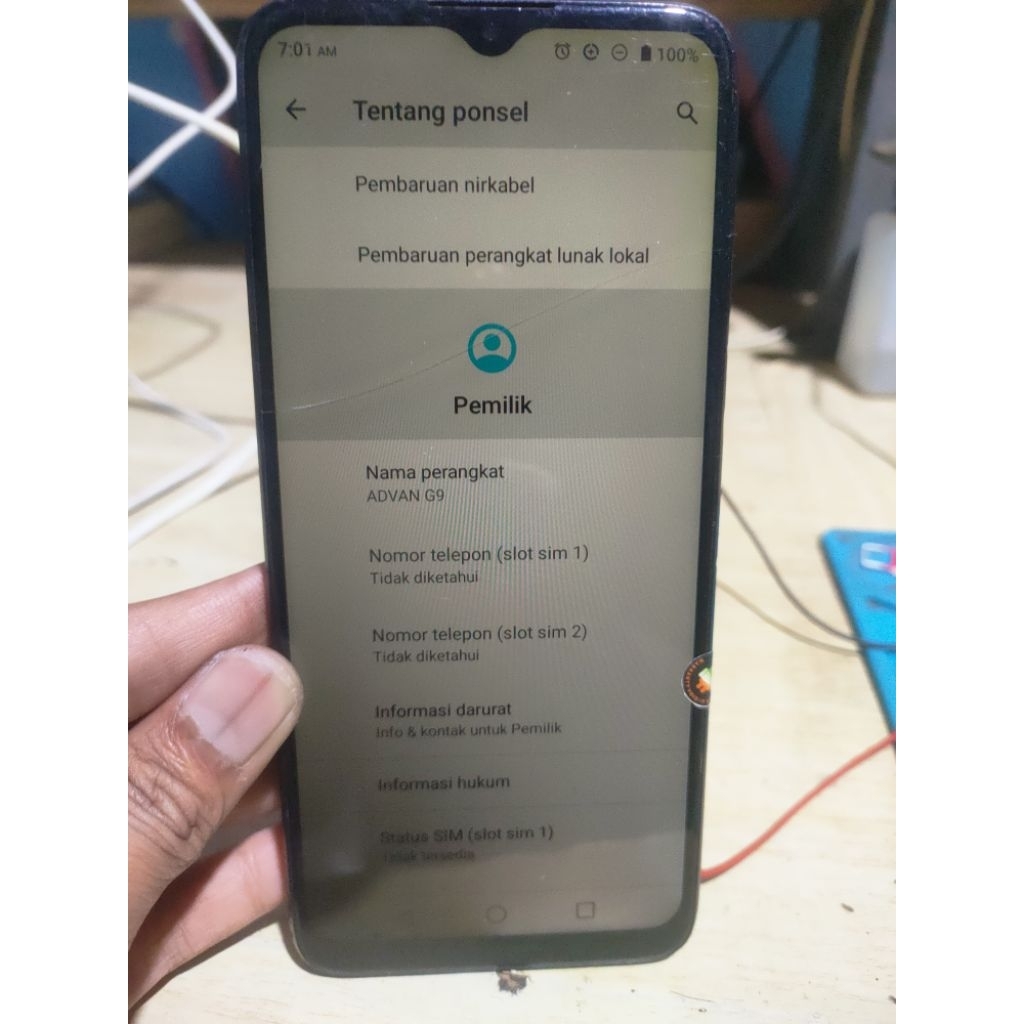 Advan G9 4/64 hidup minus GK bisa di cas jual unit lengkap