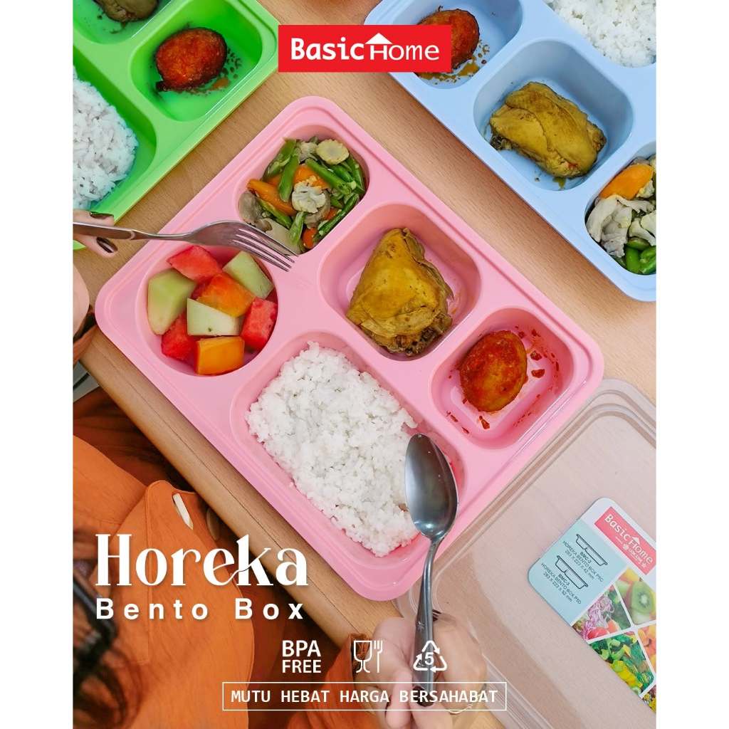 Ompreng MBG Plastik, Kotak Makan, Lunchbox, Horeka Bento Box Basic Home