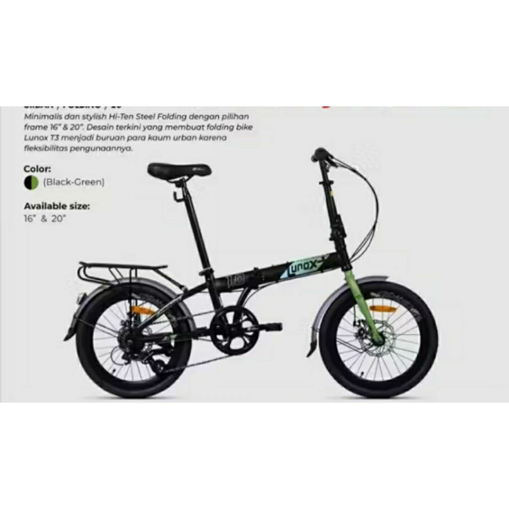 sepeda lipat genio lunox 16inch