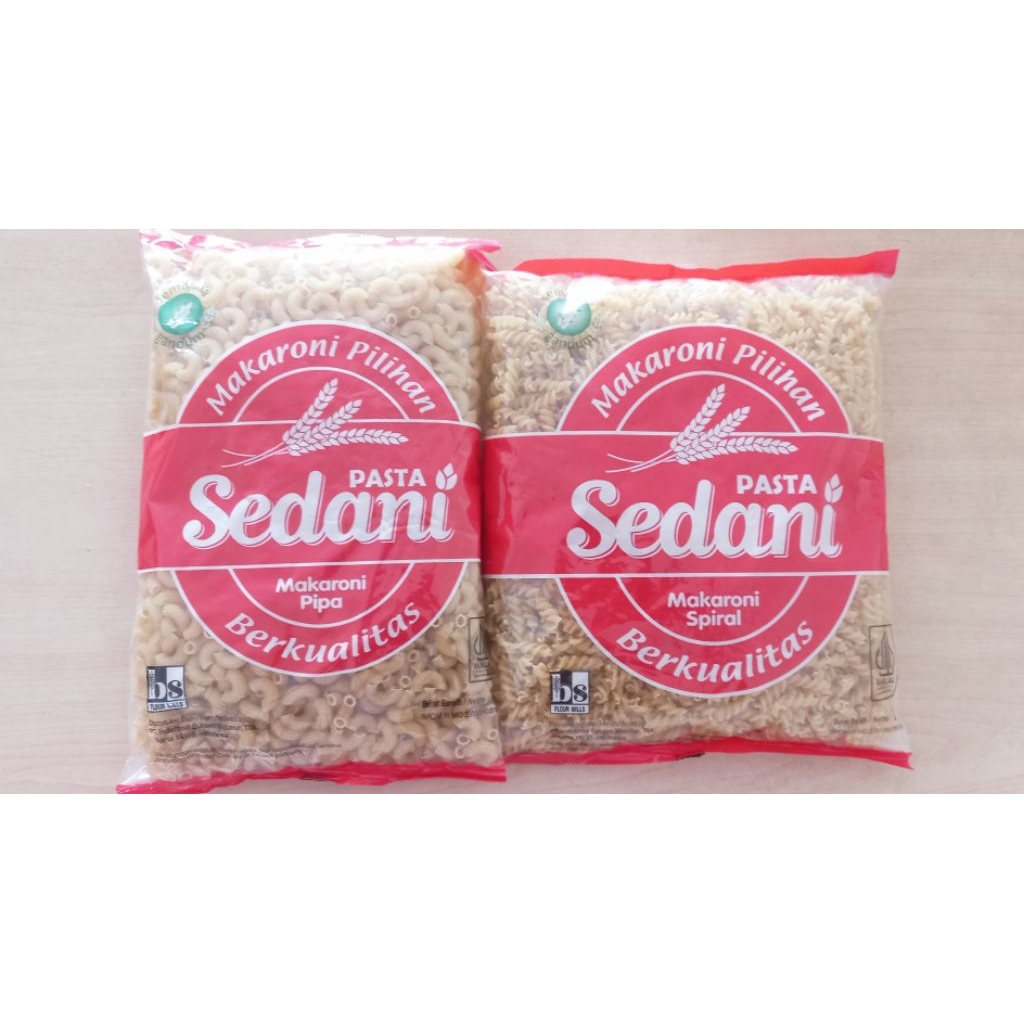Sedani Macaroni pasta/macaroni rebus mentah (pipa & spiral)