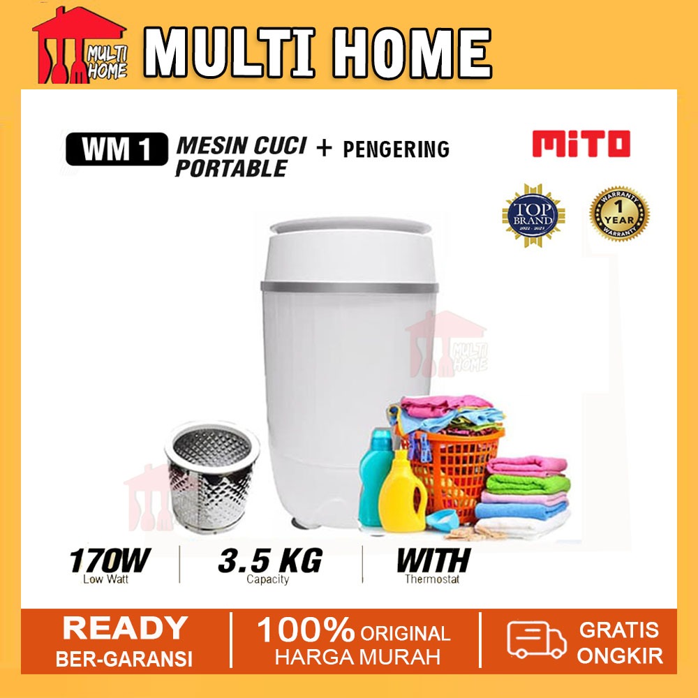 Mito Mesin Cuci Portable WM1 - Mesin Cuci Mini Portable 3,5 KG