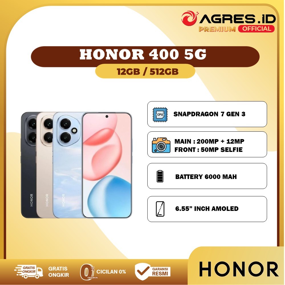 Honor 400 5G 12GB/512GB Garansi Resmi Honor Indonesia