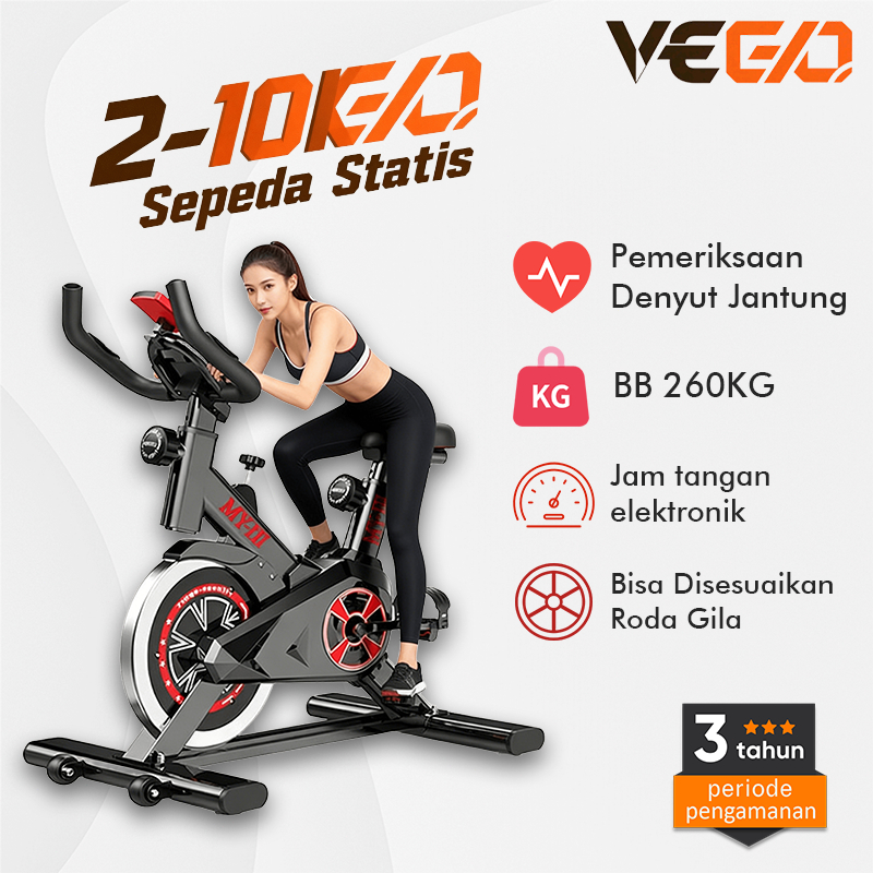 VEEGO Sepeda statis Spinning Bike Tes Detak Jantung Sepeda olahraga Exercise  Peralatan Olahraga