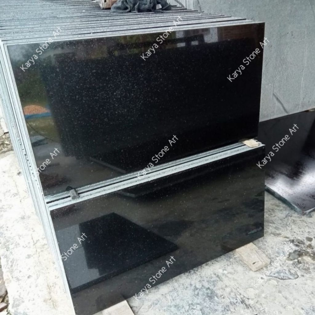 Lantai Batu Granit 30x60cm | Batu Granit Hitam Lokal | Andesit Poles