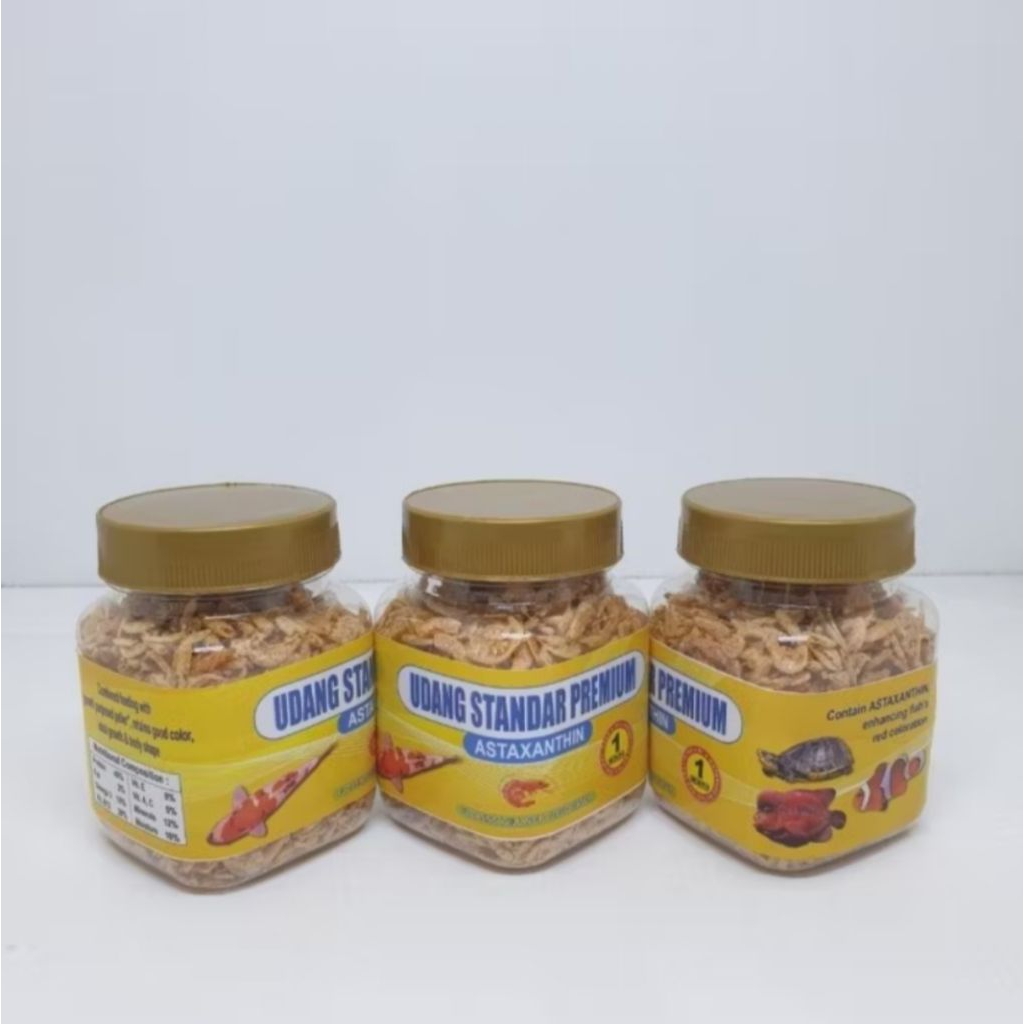 Udang Kering standart red pigmen pakan ikan hias air tawar, laut, kura