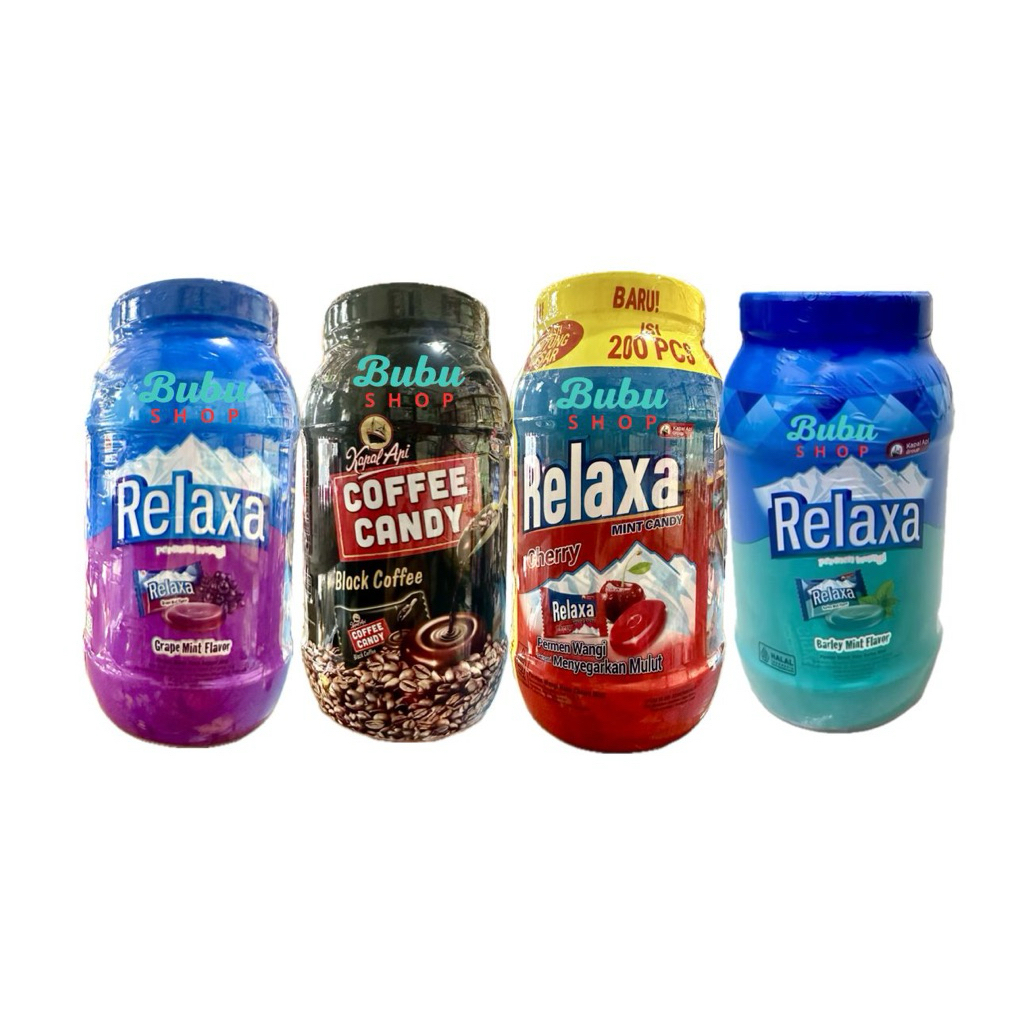 ( toples 200 pcs  ) Permen Relaxa toples Flavor ( toples 200 pcs )