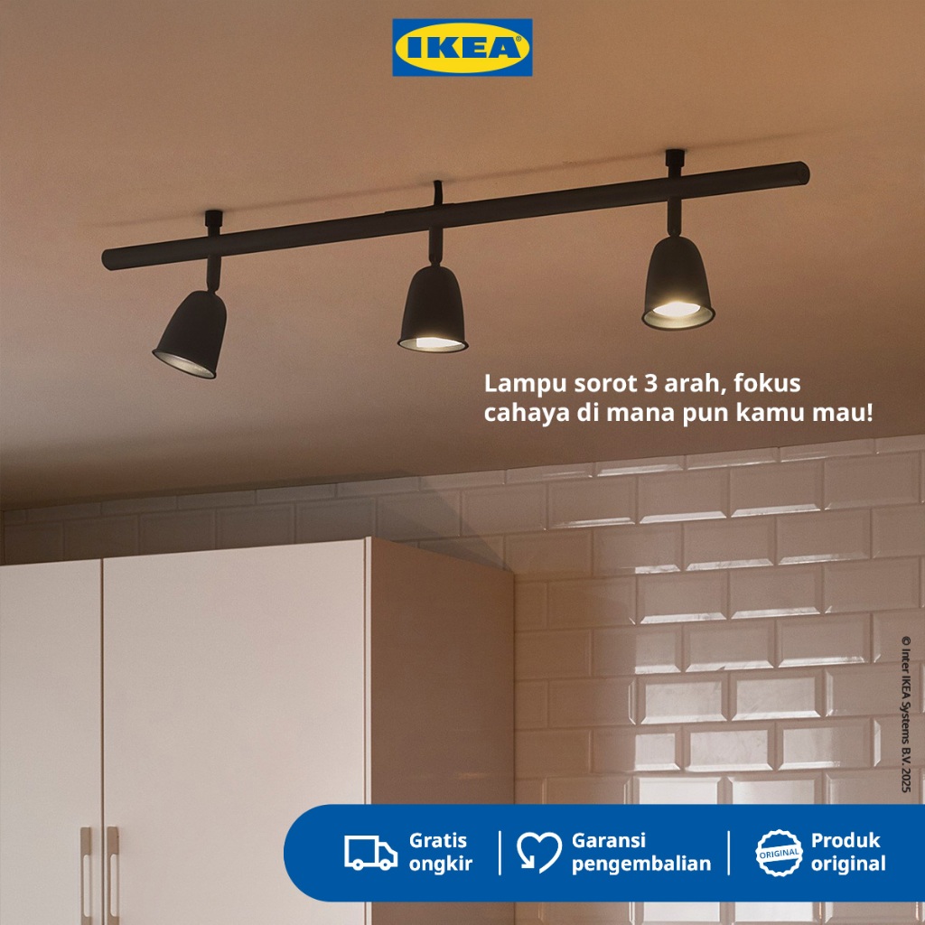 IKEA SKURUP Lampu Gantung Trek Plafon dengan 3 Tempat Lampu