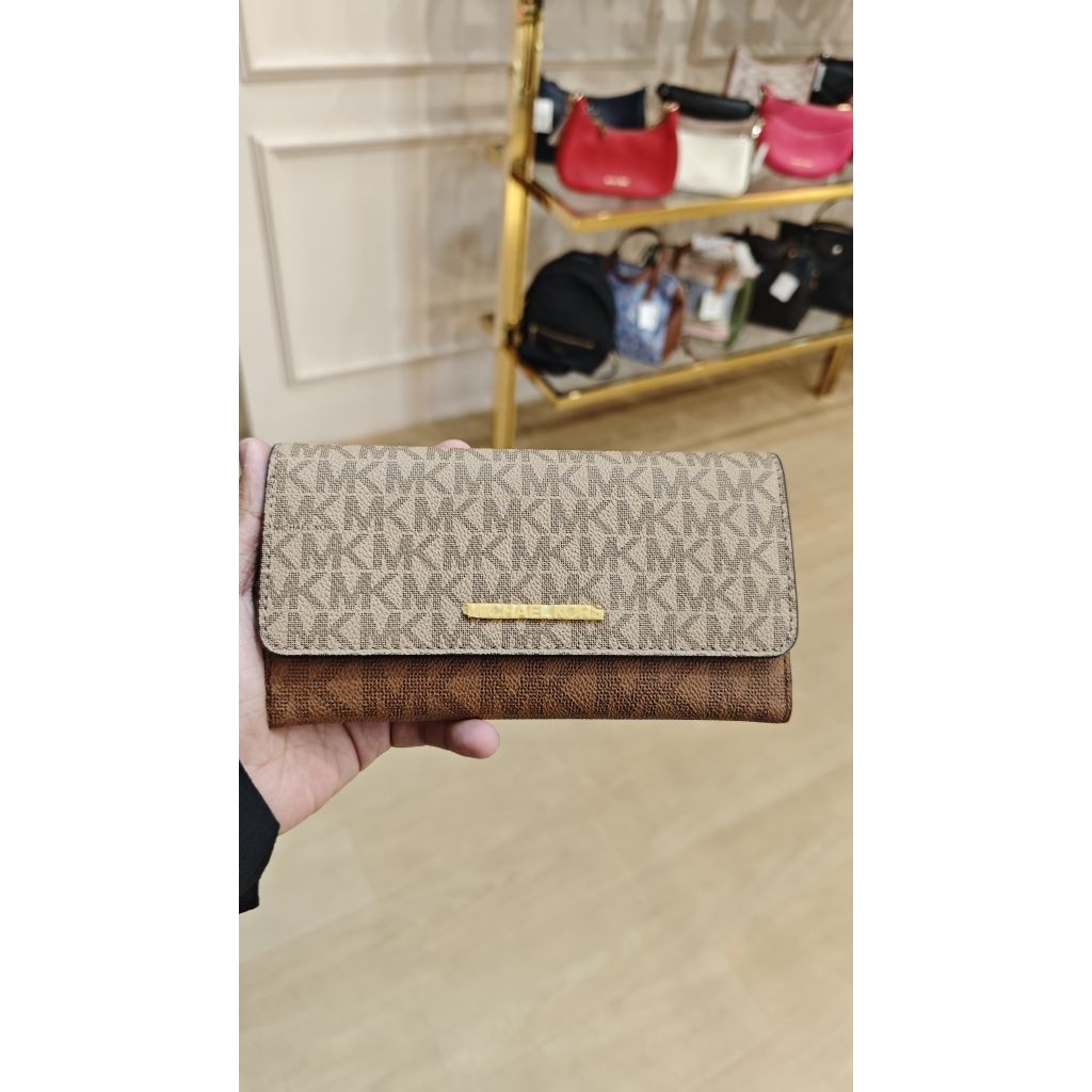 Michael Kors Jetset Trifold Wallet Camel Multi BEW