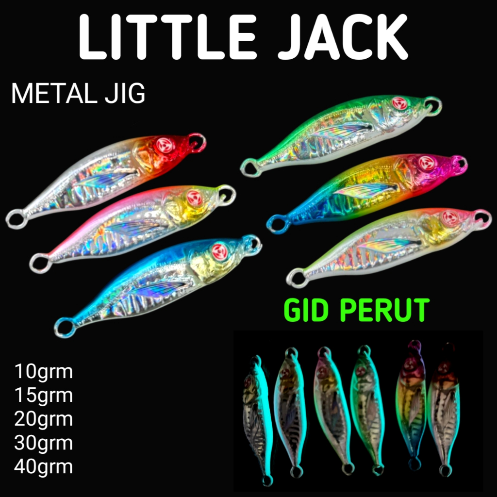 Micro jig 30gram,40gram little jack gid perut metal jig 30gram 40gram little jack metal jig umpan pa