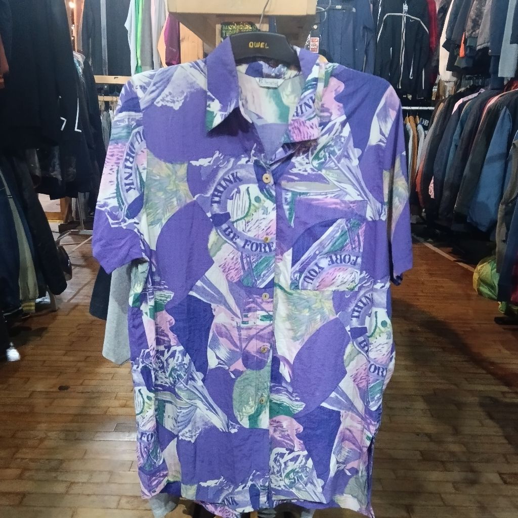 kemeja pantai korea ungu