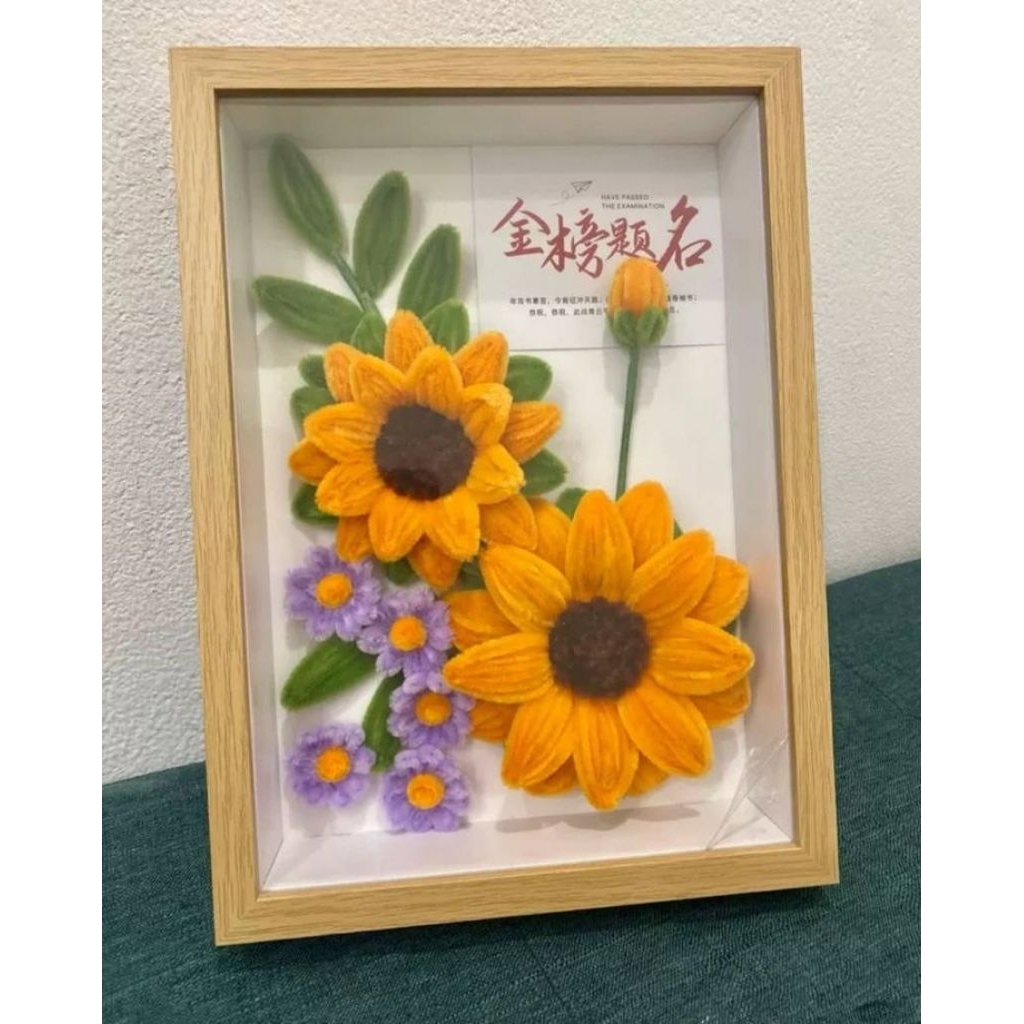 Flower in Frame (pipe cleaner/kawat bulu) Bingkai kawat bulu 3D