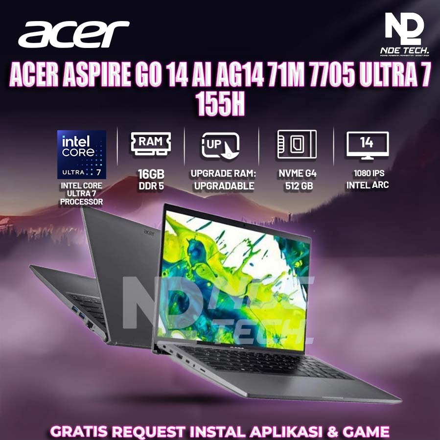 Acer Aspire Go 14 AI AG14 71M 7705 ULTRA 7 155H