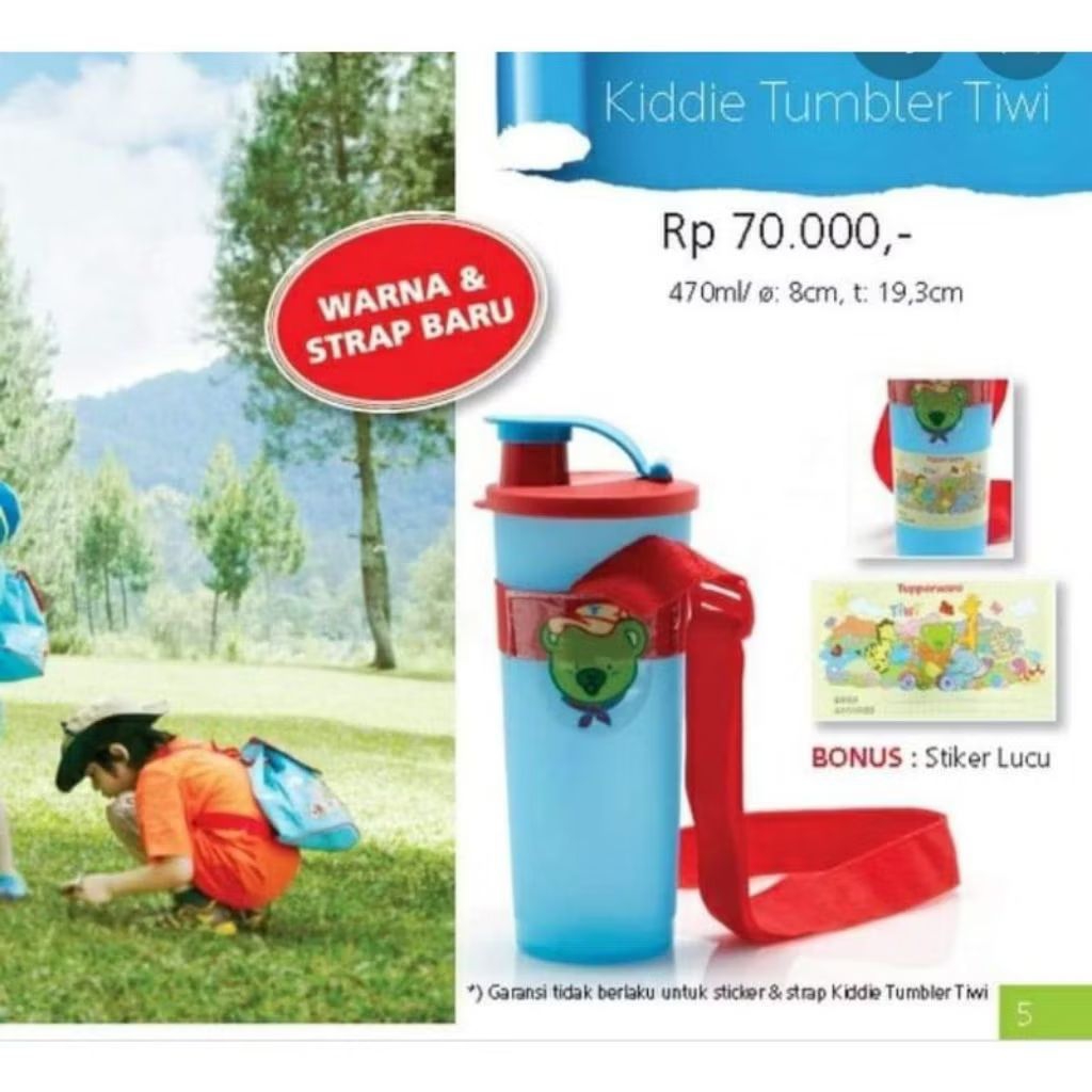 (Ready Medan) Tupperware Kiddie Tumbler Tiwi Blue New
