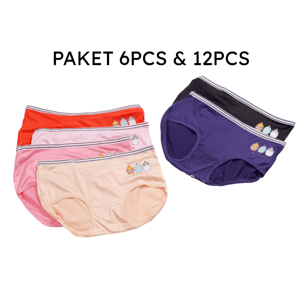 [PAKET 12PCS] Celana Dalam Wanita Motif Kartun Big Size Jumbo Extra Large CD Wanita Murah 6682