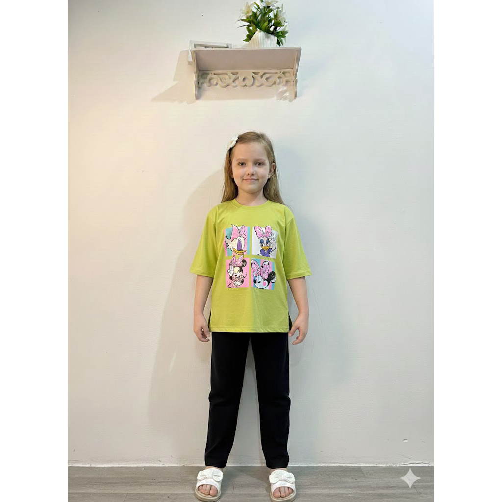 Setelan Anak Perempuan Couple Ibu dan Anak 3-12tahun Kaos Combed