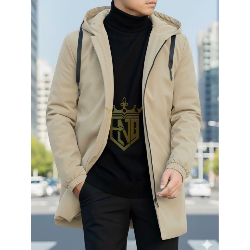 Jaket Panjang Pria Musim Dingin Lapis Quilted | Jaket Pria Casual Jubah Korean Style Waterproof