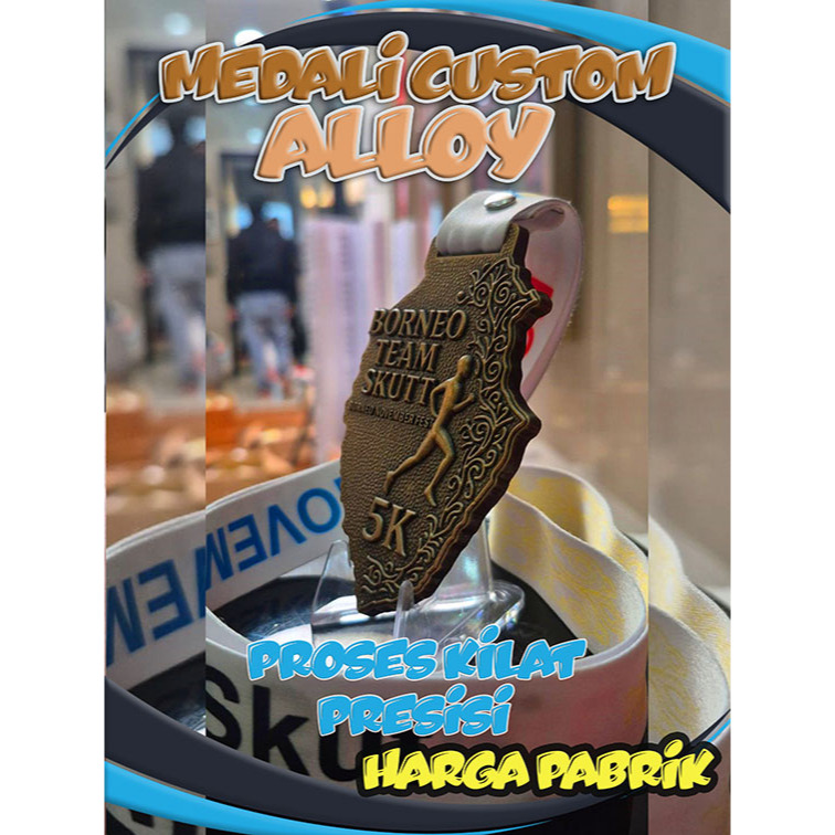 Souvenir medali custom zinc alloy harga murah proses cepat desain 3D ssuply Gorontalo manado dan Mak