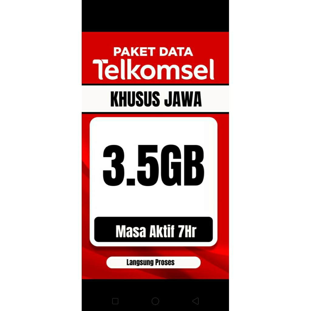 paket data Telkomsel kuota 3.5 gb