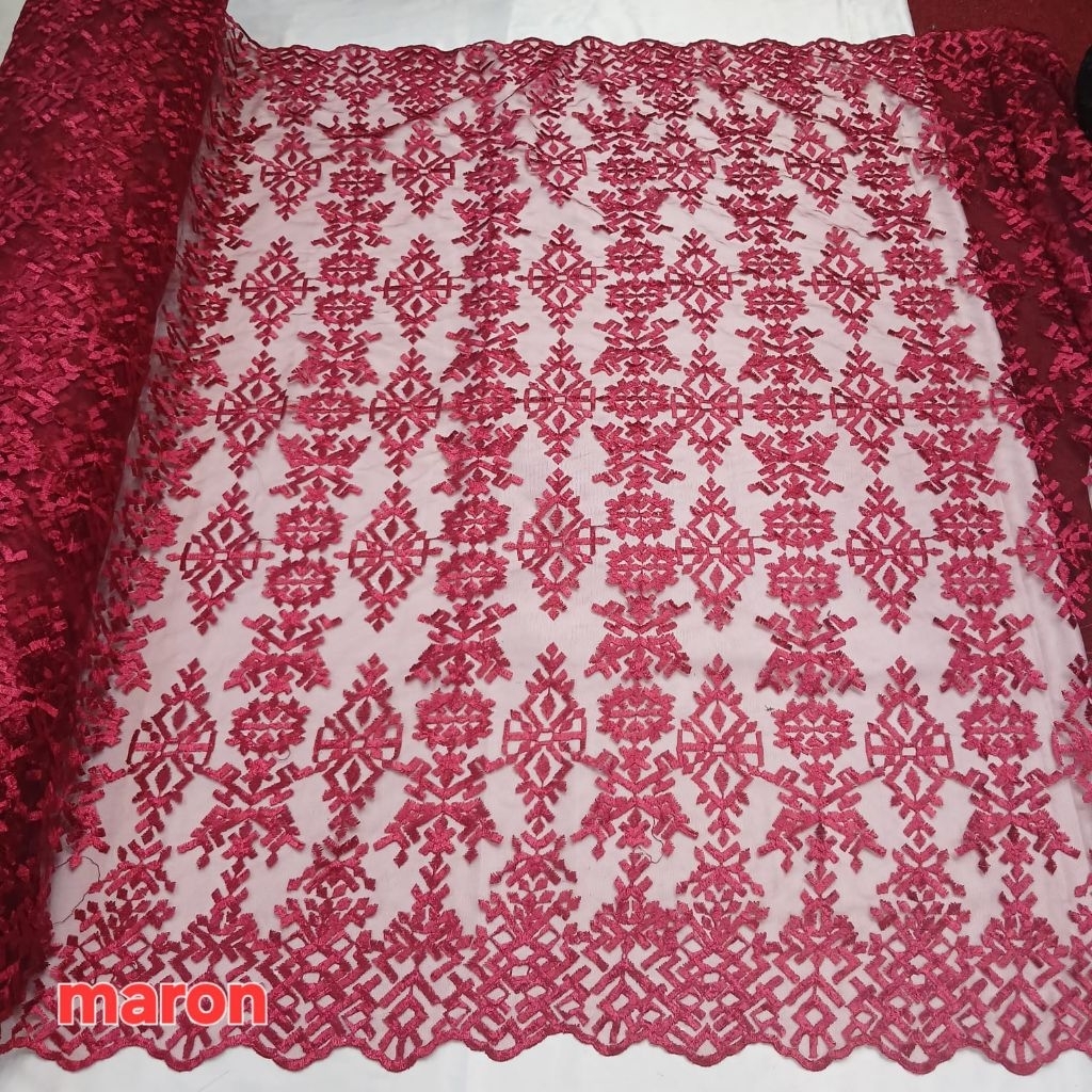 PROMOCOD BAHAN KAIN TULLE SAPTO/KAIN TULLE SAPTO//KEBAYA WANITA MEWAH MOTIF TERBARU