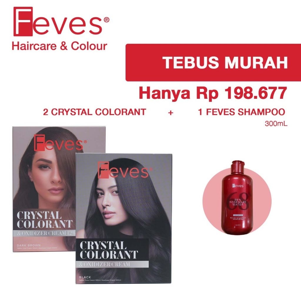 PROMO TEBUS MURAH FEVES HAIR CARE & HAIR TONING | FEVES CRYSTAL COLORANT 300 ML | HAIR CONDITIONER R