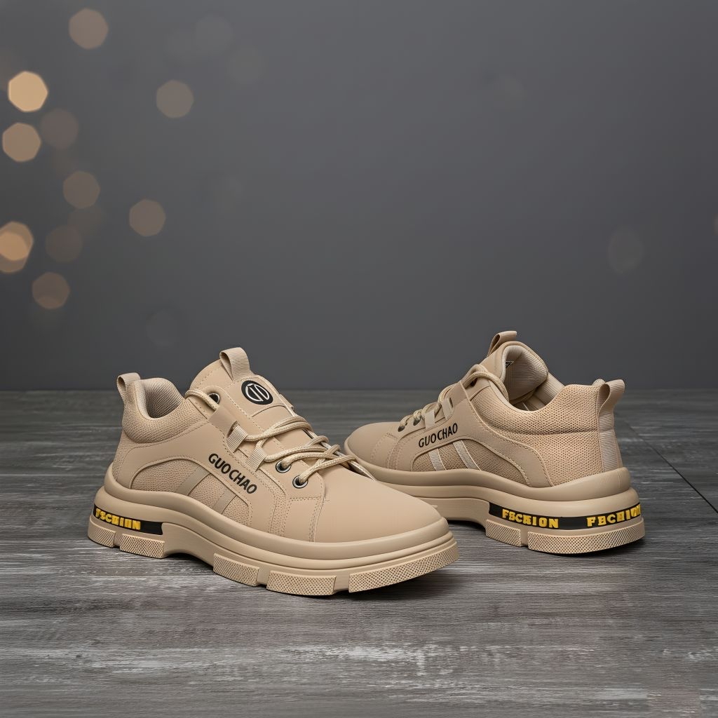 Sepatu Sneakers Pria Urban Streetwear Korea Style Sol Tebal Boots Casual Kuliah - IAMKICKS GUO CHAO