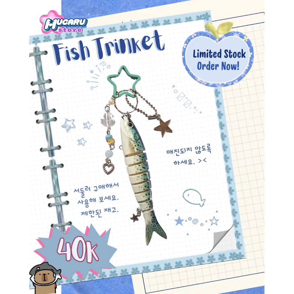 Fish Keychain || Fish Trinket || Gantungan kunci ikan || Gantungan tas ikan || Keychain Aesthetic ||