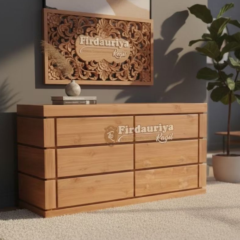 Meja tv bufet buffet bifet nakas laci 6 kayu jati perhutani Jepara murah termurah credenza