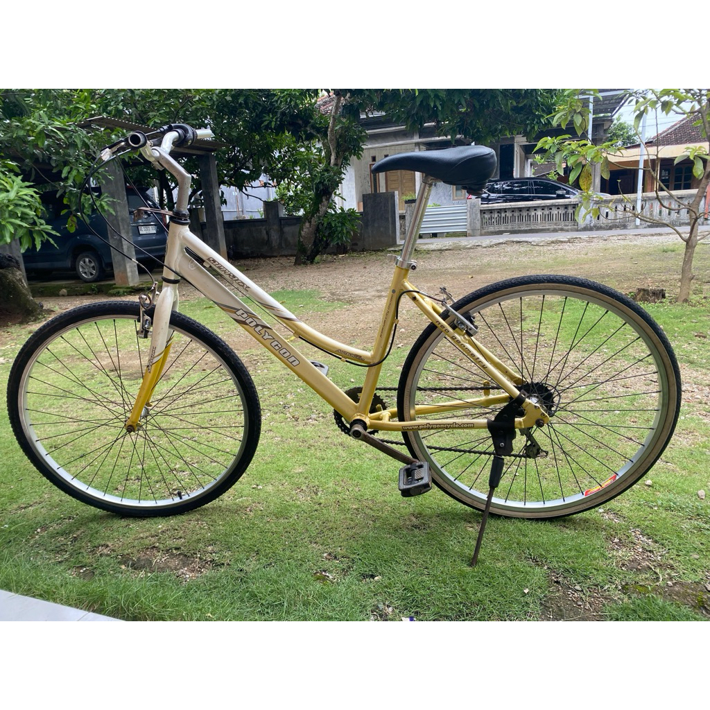 sepeda keranjang komuter bahan kalcer polygon sierra cx alloy 26 inchi lady bike city bike