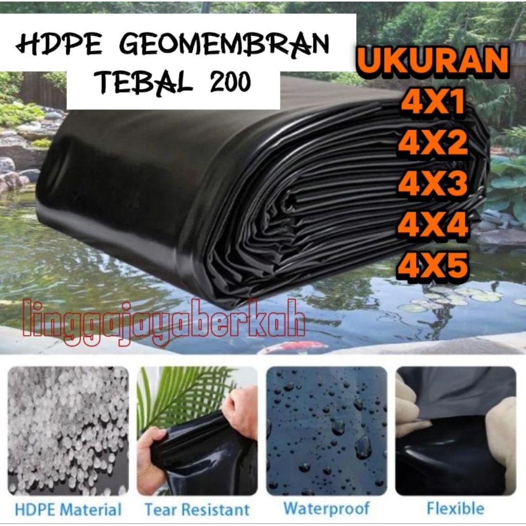 HDPE GEOMEMBRAN LEBAR 4 METER TEBAL 200 MICRON