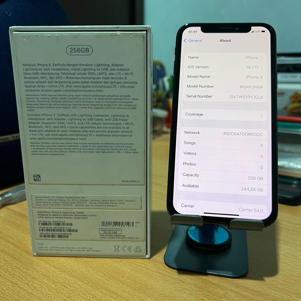 iPhone X 256Gb ex iBox asli kondisi baca deskripsi