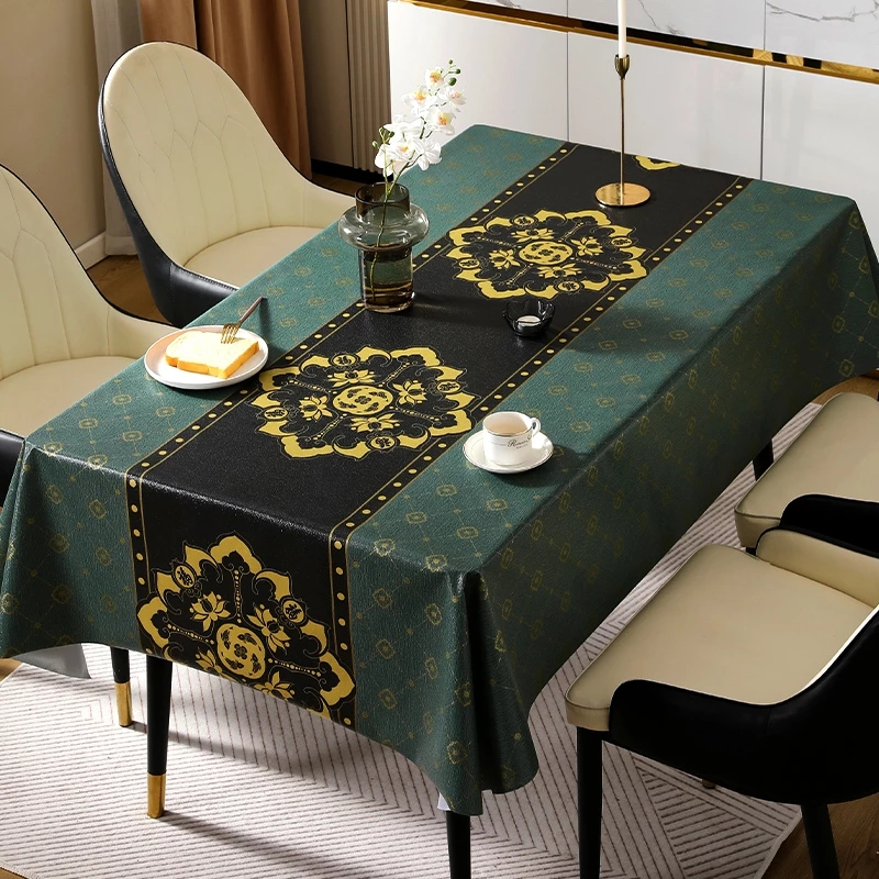 Taplak Meja PVC Model Terbaru Desain Persegi Panjang Elegan & Mewah, Anti Air, Anti Noda, Tahan Pana