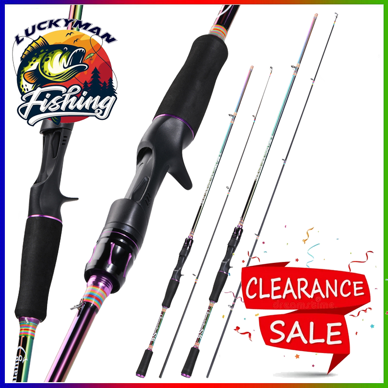 LUCKY MAN  Pancingan joran pancing 6-12LB 180-240cm Joran 2 Bagian Carbon Fiber Joran UL Joran BC Al