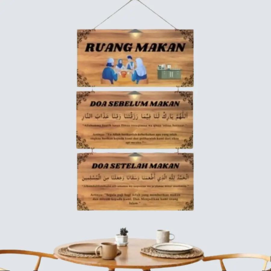 Wall Decor Hiasan Dinding Doa Sebelum Dan Setelah Makan - Pajangan Dinding