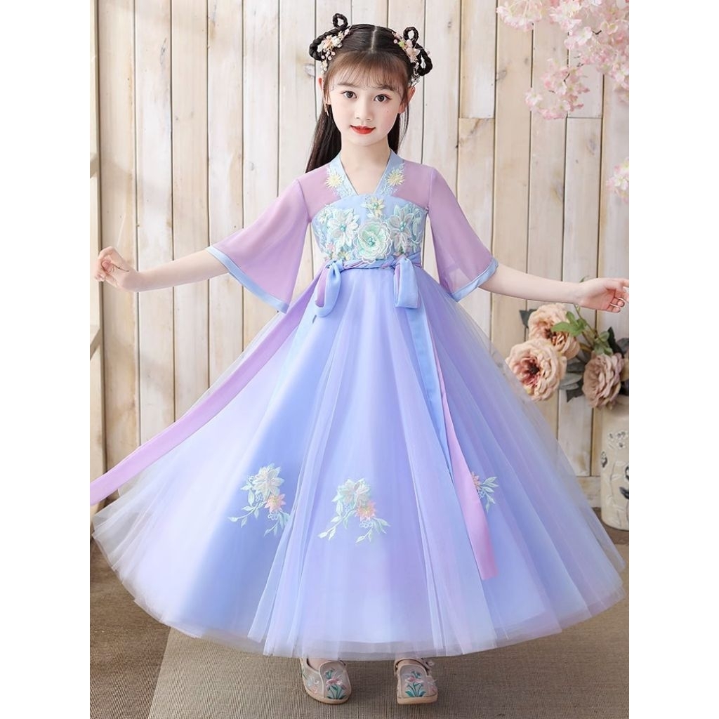 DH1 DRESS HANFU/HANFU IMPORT/DRESS HANFU ANAK/ DRESS PINK/ HANFU PINK