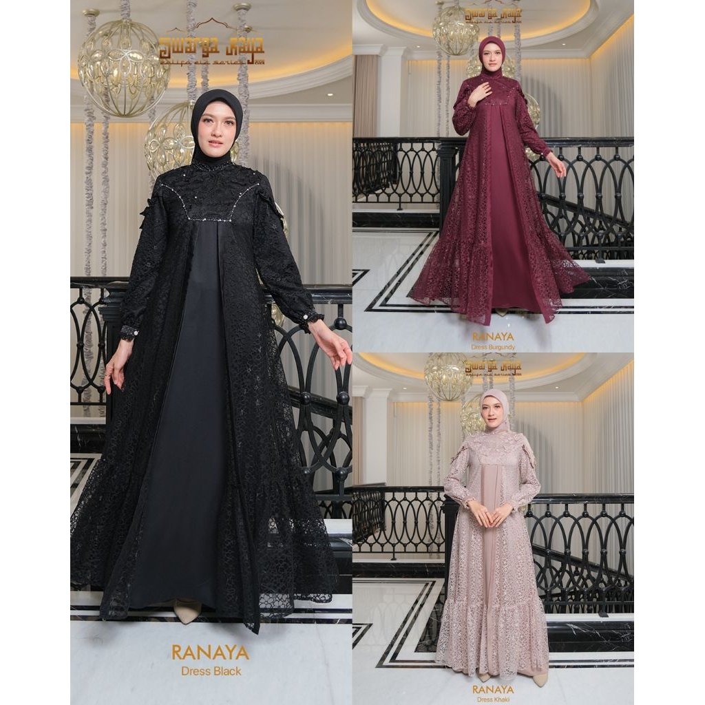 Ranaya dress by zalifa, gamis sarimbit, gamis lebaran, gamis cantik, gamis seragam