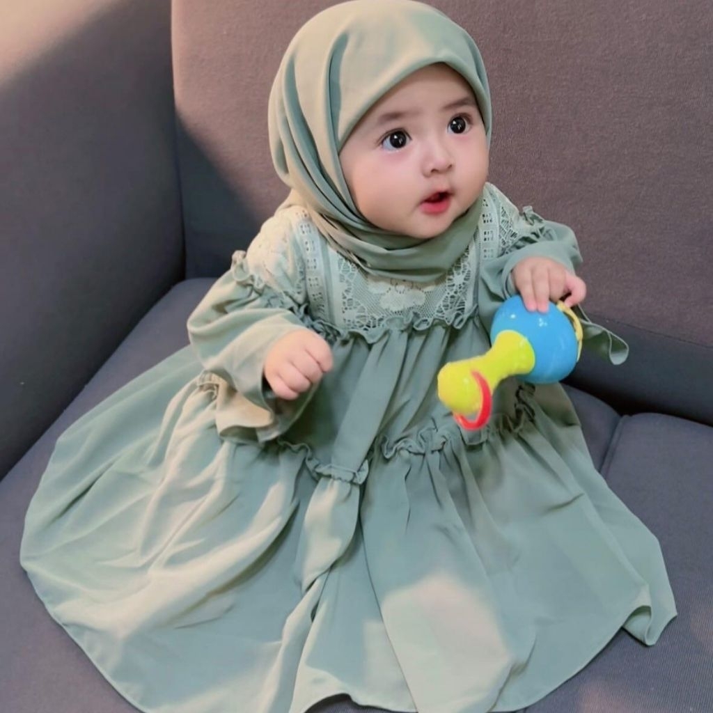 READY STOCK Azzahra Dress by Luvmoslem | Gamis Anak Original | Gamis Anak Premium