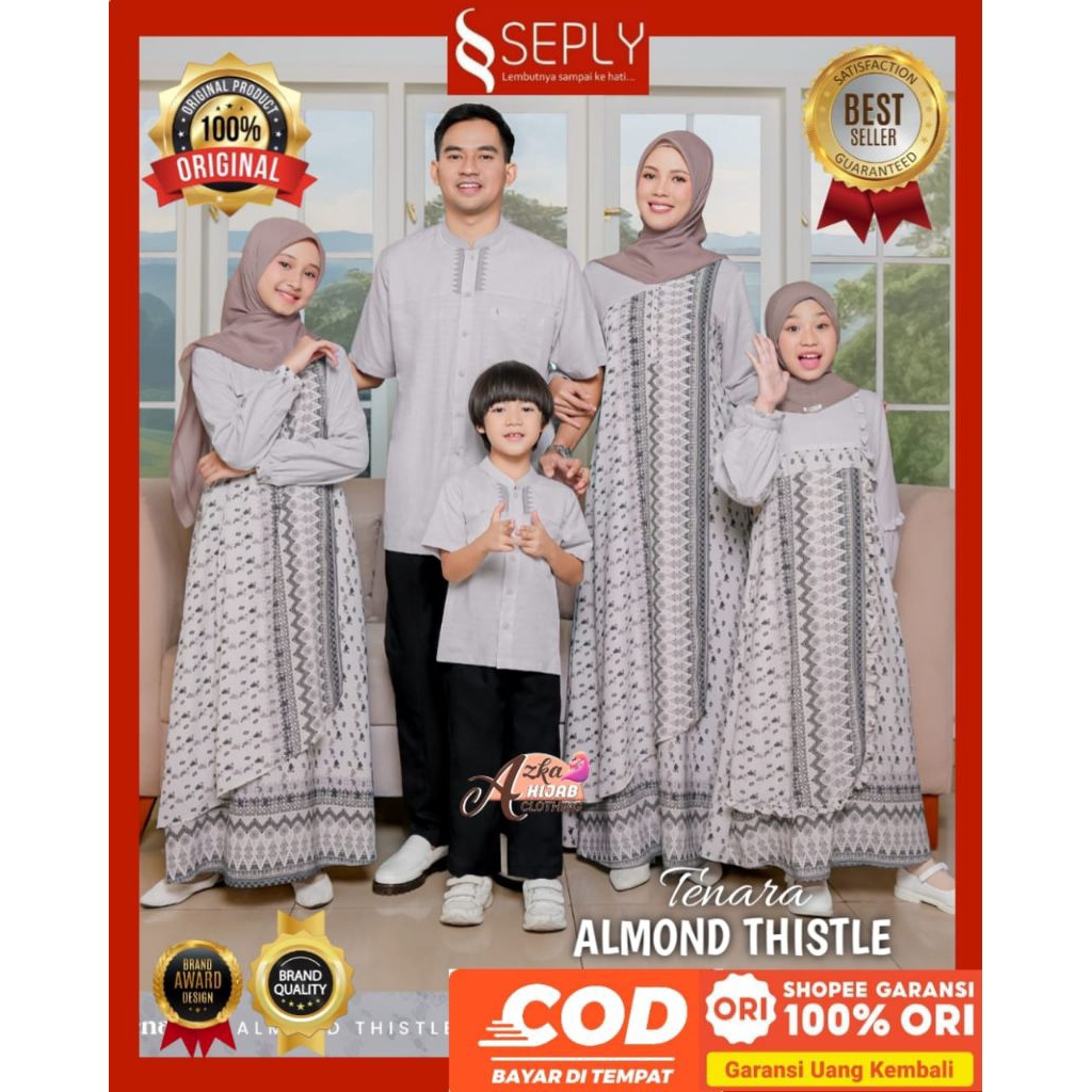 SEPLY Sarimbit 2026 Tenara Almond Thistle Seply Original Sarimbit Keluarga 2026 - Sarimbit Lebaran 2