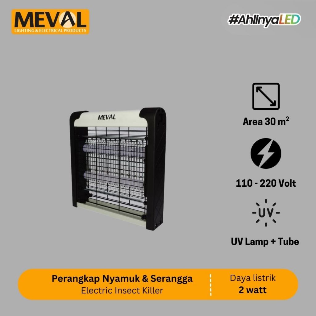 MEVAL Insect Killer Perangkap Nyamuk Serangga Lampu UV 2 Watt