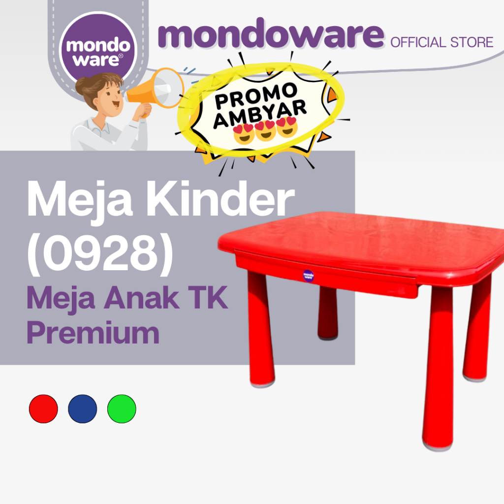 MONDOWARE | Meja Anak/Meja Belajar TK PAUD/Meja Belajar Sekolah/Meja Plastik Premium/Meja Bermain An