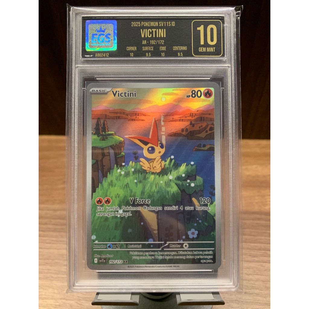 Pokemon TCG Kartu "Victini" Slab Grading/Graded EGS