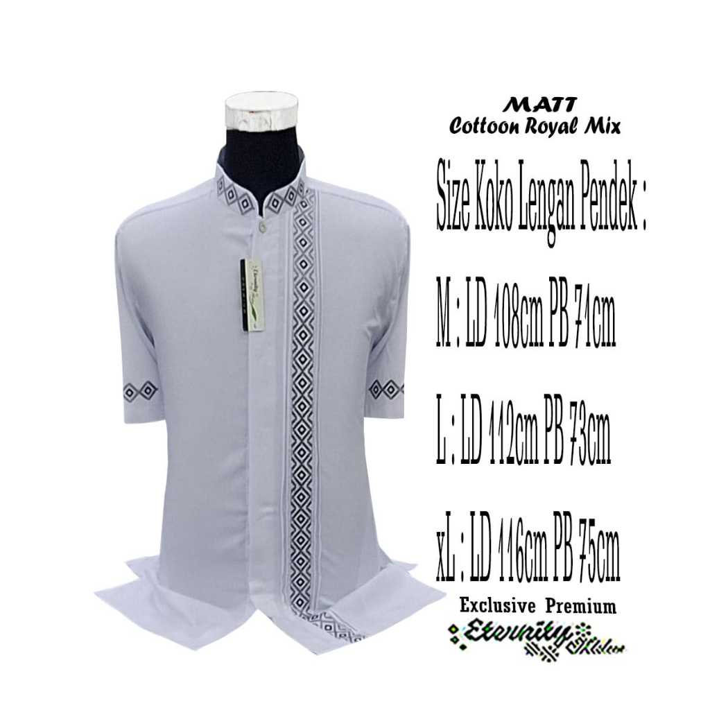 Baju Koko Lengan Pendek Eternity Atasan Muslim Pria