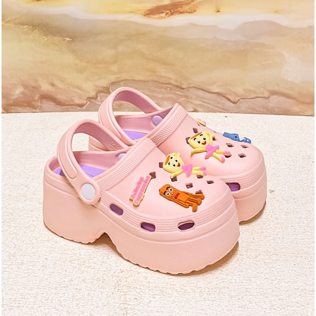 Sandal Wedges Anak Perempuan Capuucina Balerina Viral Sendal Baim Fuji Anak Cewe Anomali Sandal Clog
