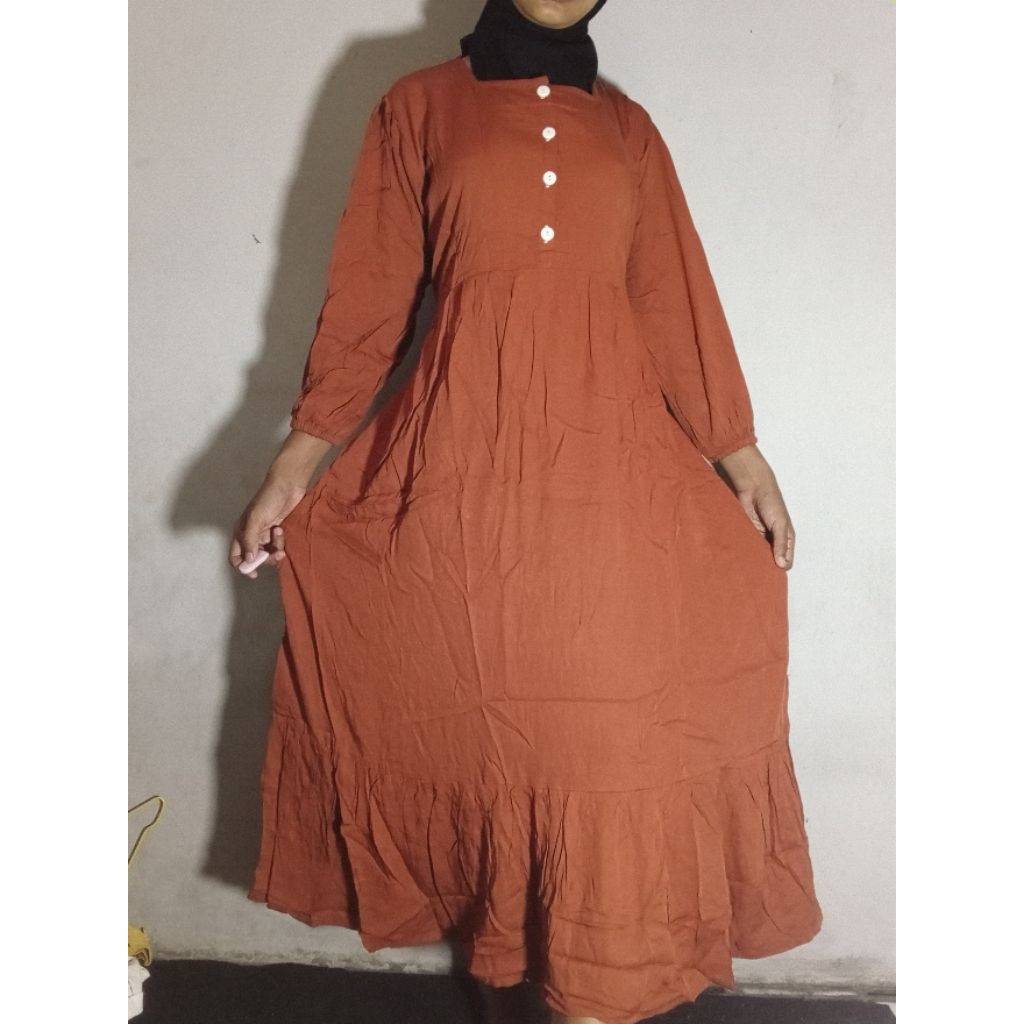 GAMIS RAYON POLOS REMPEL SUSUN