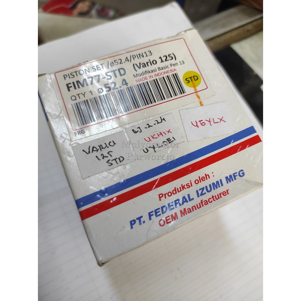 FIM Piston Kit seher Honda Vario 125 size STD