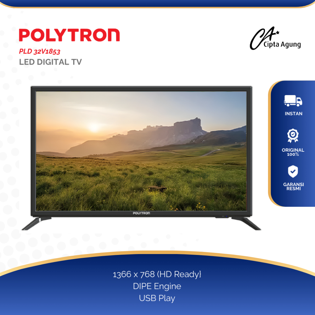 POLYTRON LED DIGITAL TV TELEVISI  POLYTRON TV 32 POLYTRON PLD-32V1853 32V 1853 32V1853 32 V1853 DIGI