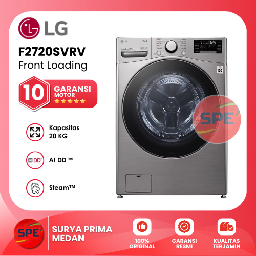 MESIN CUCI FRONT LOADING LG KAPASITAS 20 KG F2720SVRV GARANSI RESMI (MEDAN)
